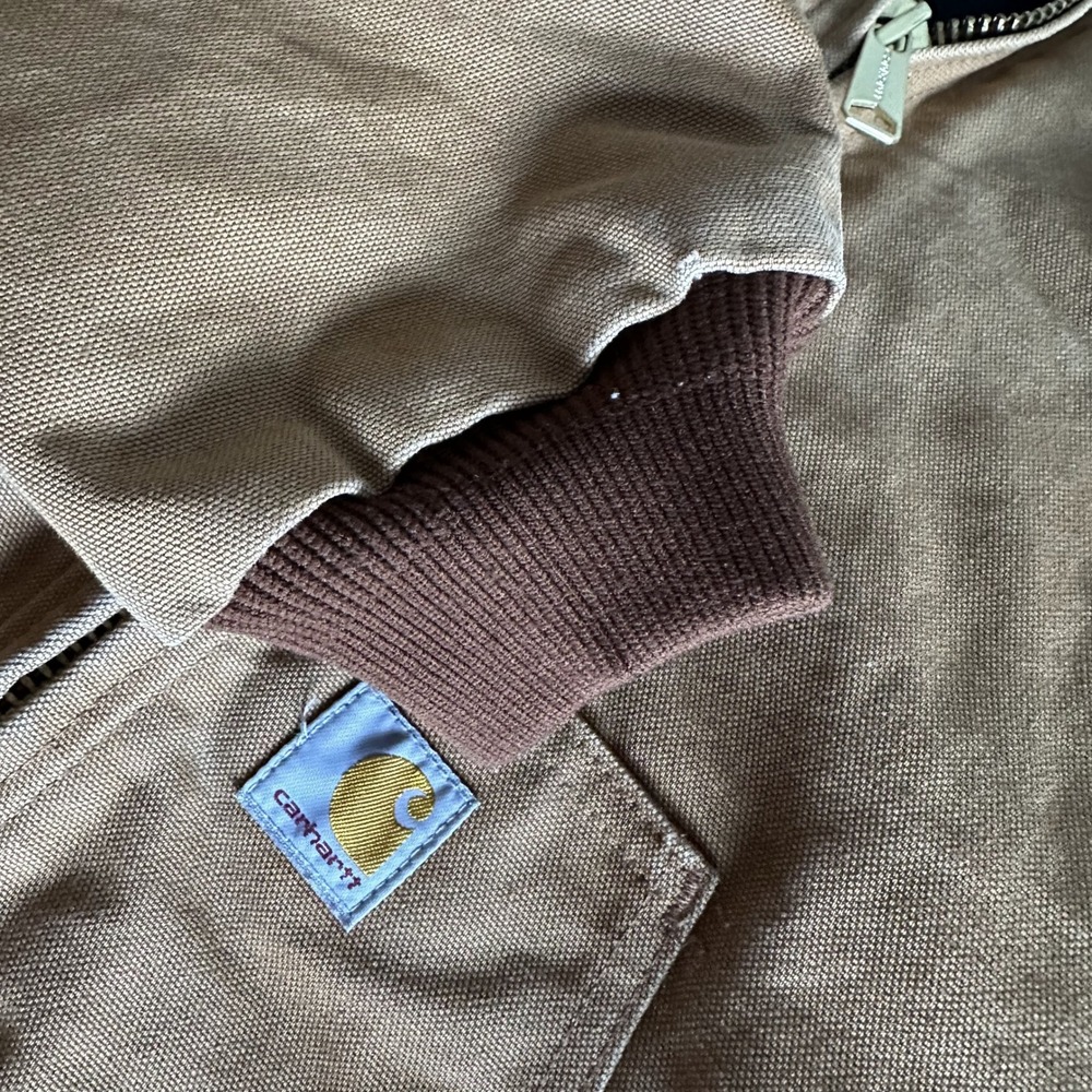 Carhartt Mens Loose Fit Duck Active Jacket Brown OJ0140-M Made in USA Distressed - Picture 11 of 16